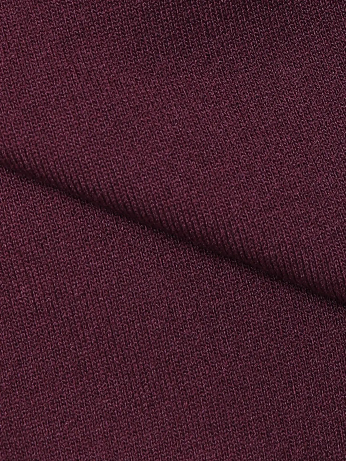 モックネックニット／長袖／ウォッシャブル／プレーティング天竺／無地 パープル S