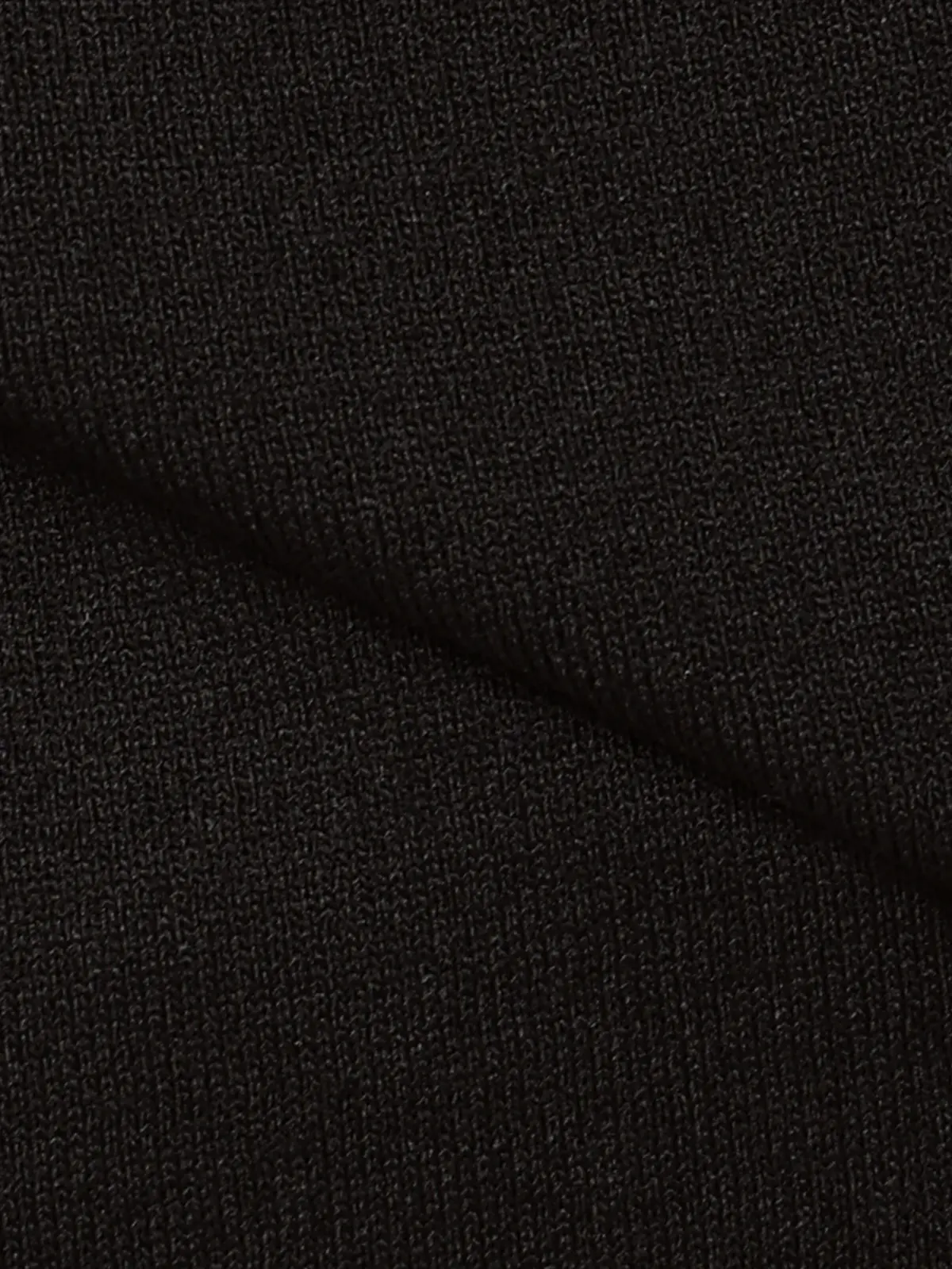 モックネックニット／長袖／ウォッシャブル／プレーティング天竺／無地 ブラック S