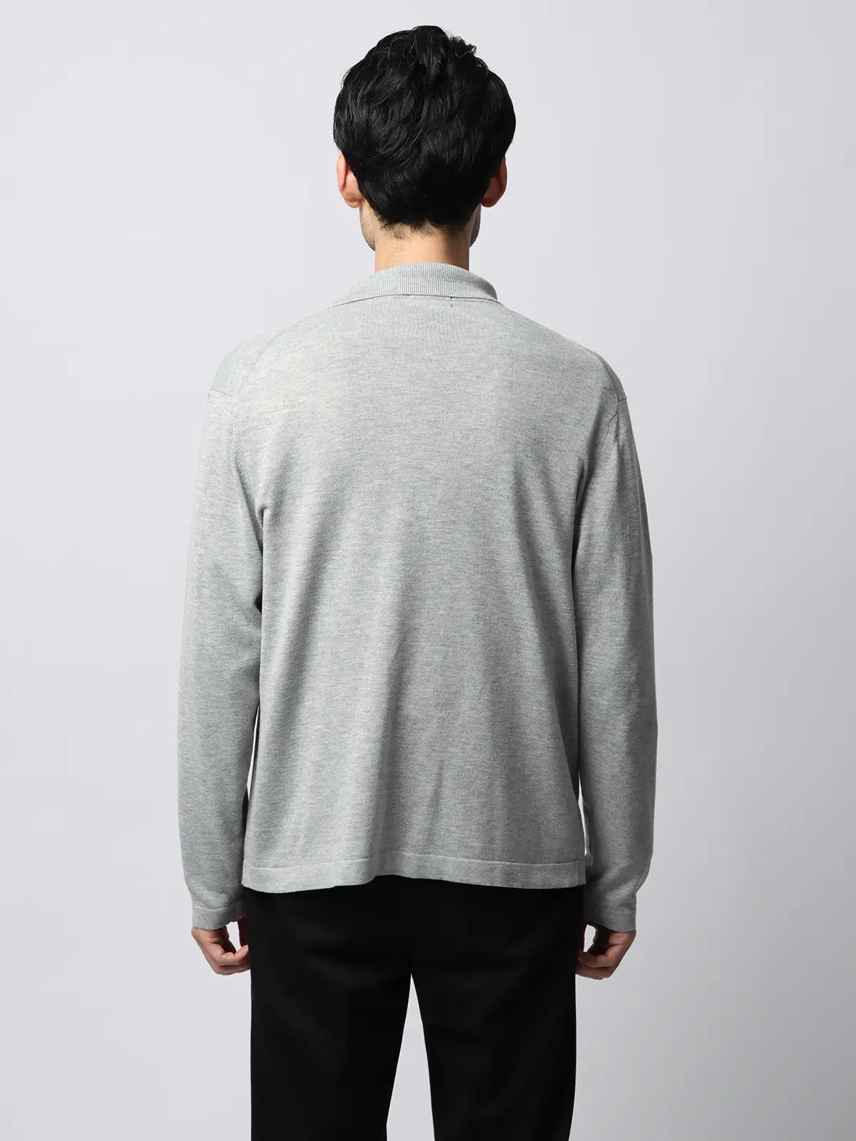 カーディガンジャケット/長袖/ウォッシャブル/オーガニックコットンブレンド天竺/無地 グレー S