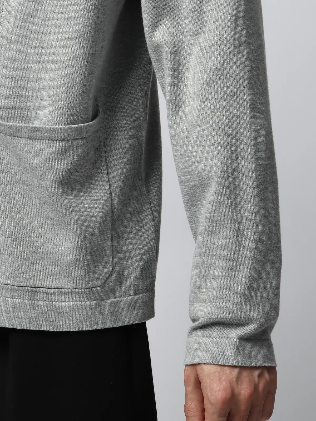 カーディガンジャケット/長袖/ウォッシャブル/オーガニックコットンブレンド天竺/無地 グレー S