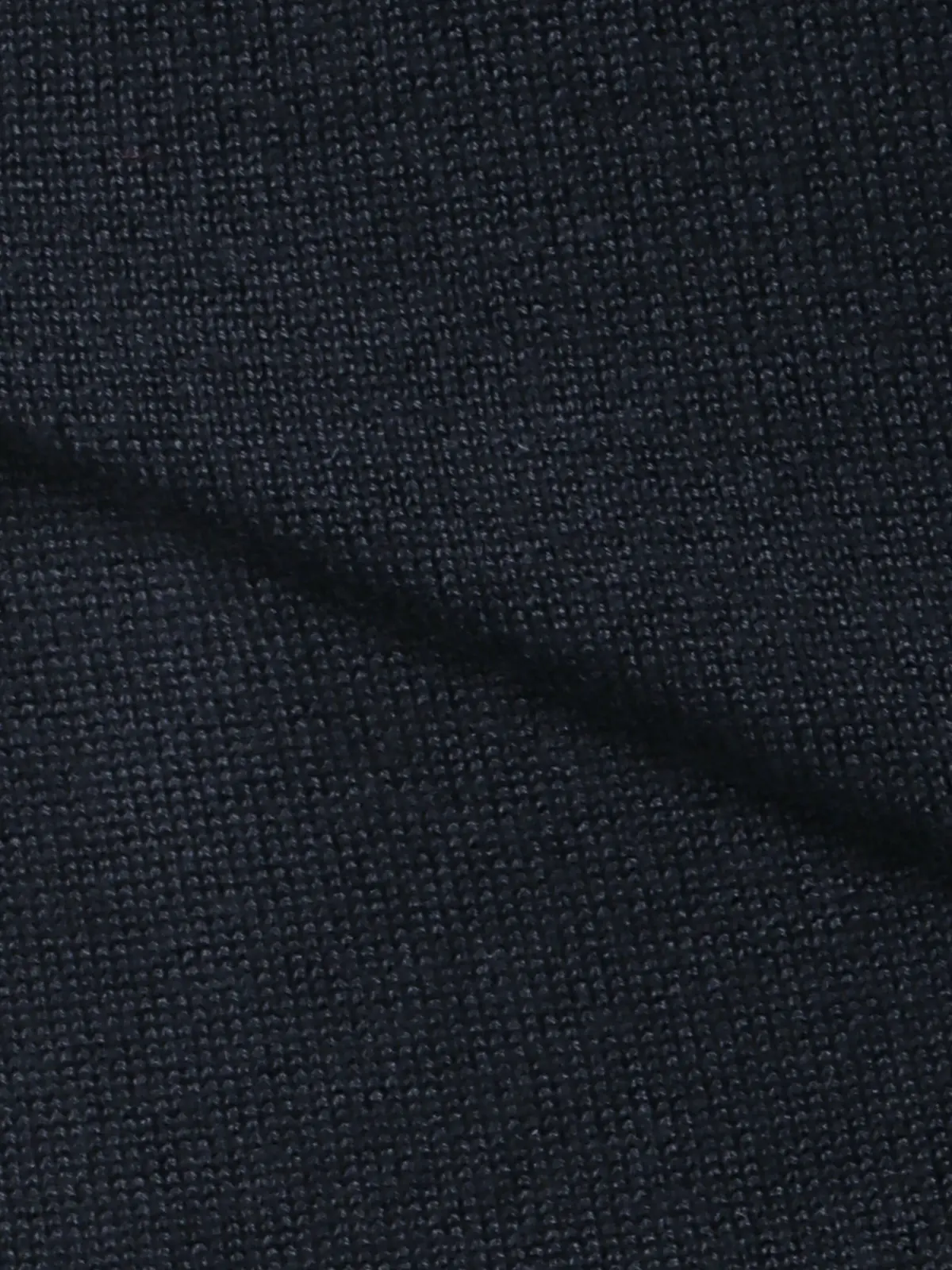 クルーネックニット／長袖／ウォッシャブル／オーガニックコットンブレンド天竺／無地 ネイビー S