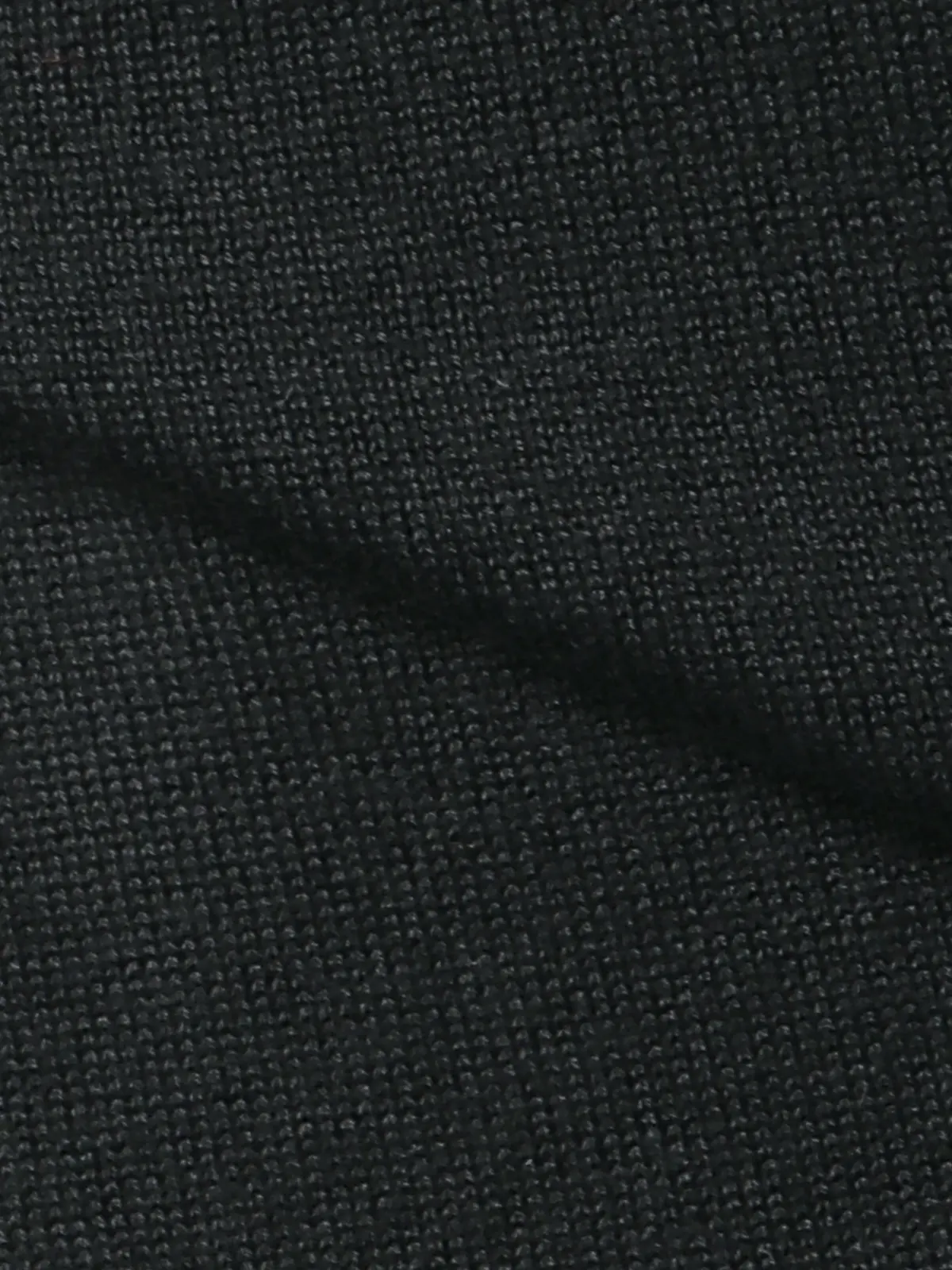 クルーネックニット／長袖／ウォッシャブル／オーガニックコットンブレンド天竺／無地 ブラック S