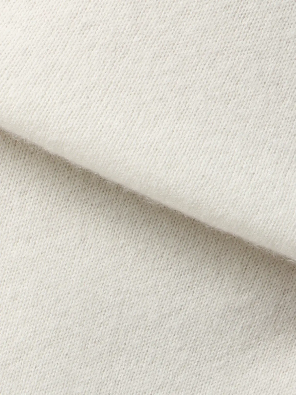 クルーネックニット/長袖/カシミヤ/無地 オフホワイト S