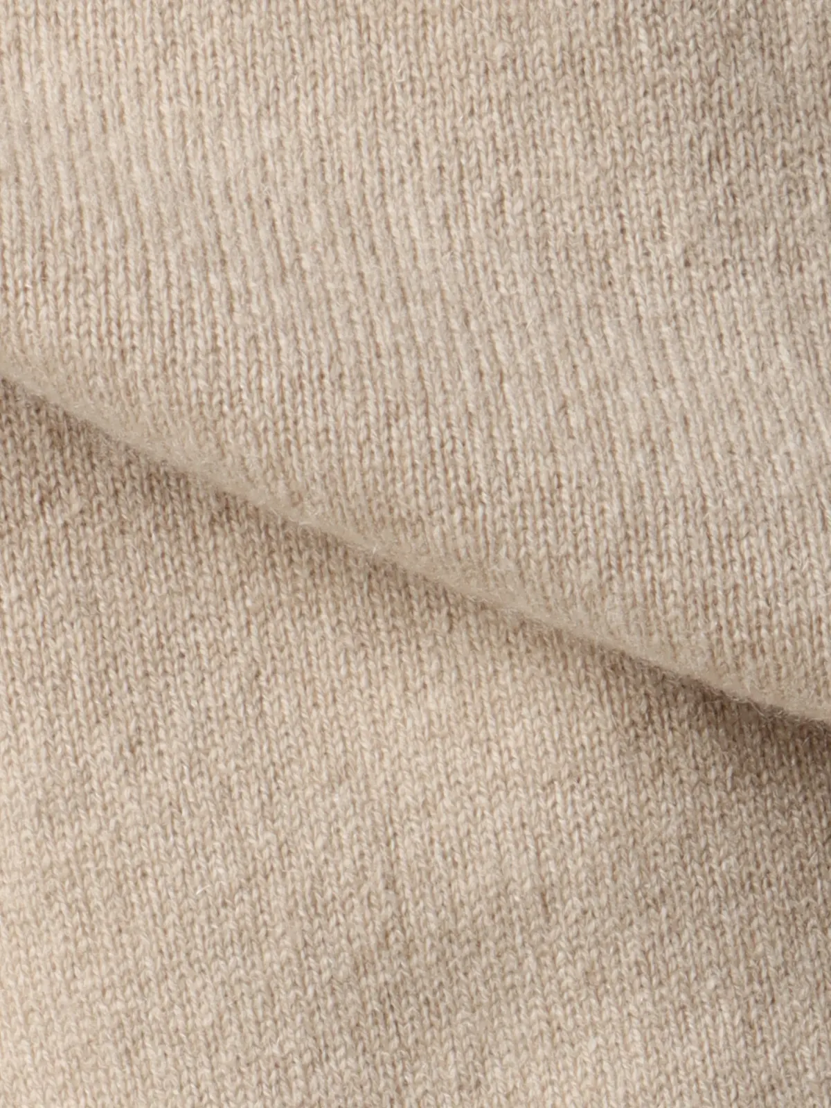 クルーネックニット/長袖/カシミヤ/無地 ベージュ M