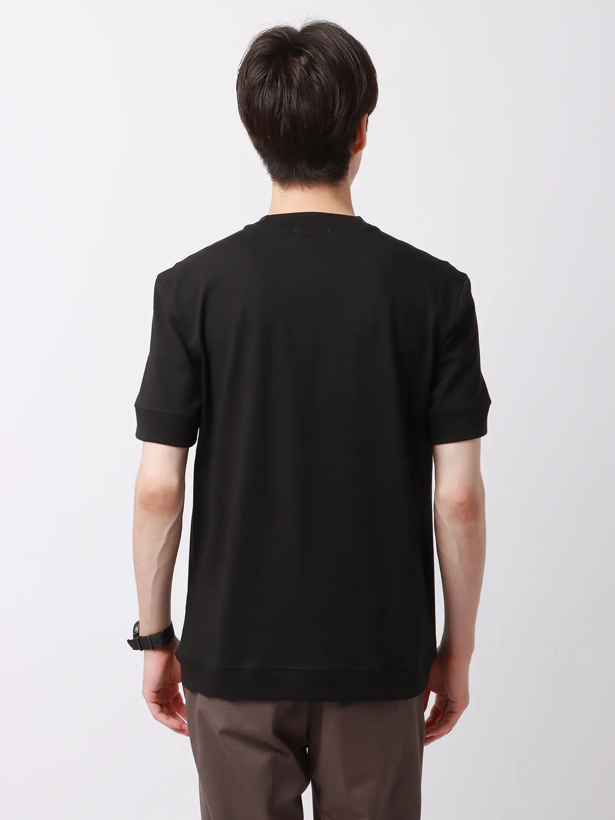 オフィT／Tシャツ／半袖／ウォッシャブル／プレーティング天竺／COMMUTECH ブラック系 S