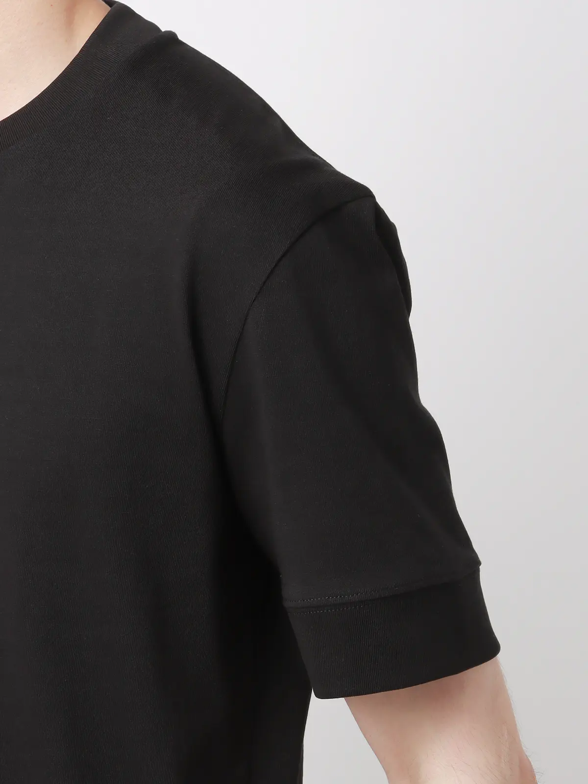 オフィT／Tシャツ／半袖／ウォッシャブル／プレーティング天竺／COMMUTECH ブラック系 S