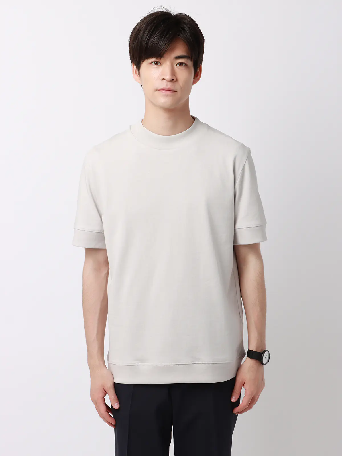 オフィT／Tシャツ／半袖／ウォッシャブル／プレーティング天竺／COMMUTECH グレー系 S