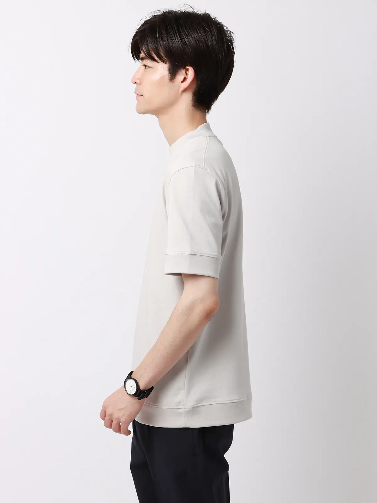 オフィT／Tシャツ／半袖／ウォッシャブル／プレーティング天竺／COMMUTECH グレー系 S