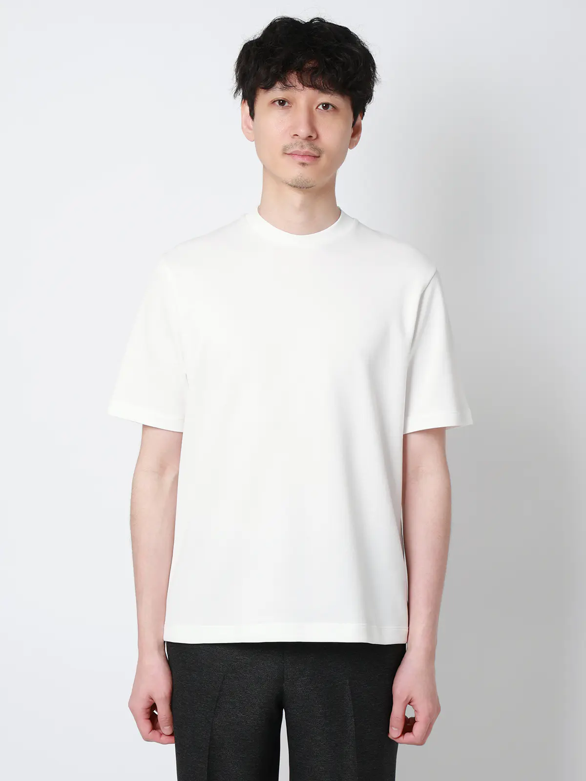 オフィT／Tシャツ／半袖／ウォッシャブル／吸水速乾／UVカット／プレーティング鹿の子／無地 ホワイト S