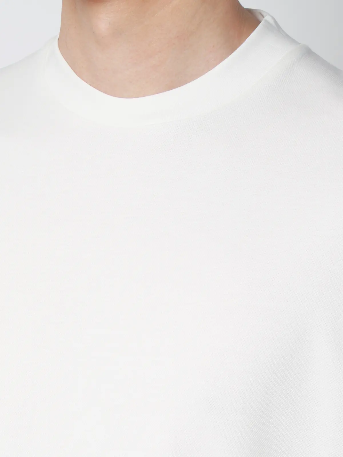 オフィT／Tシャツ／半袖／ウォッシャブル／吸水速乾／UVカット／プレーティング鹿の子／無地 ホワイト S