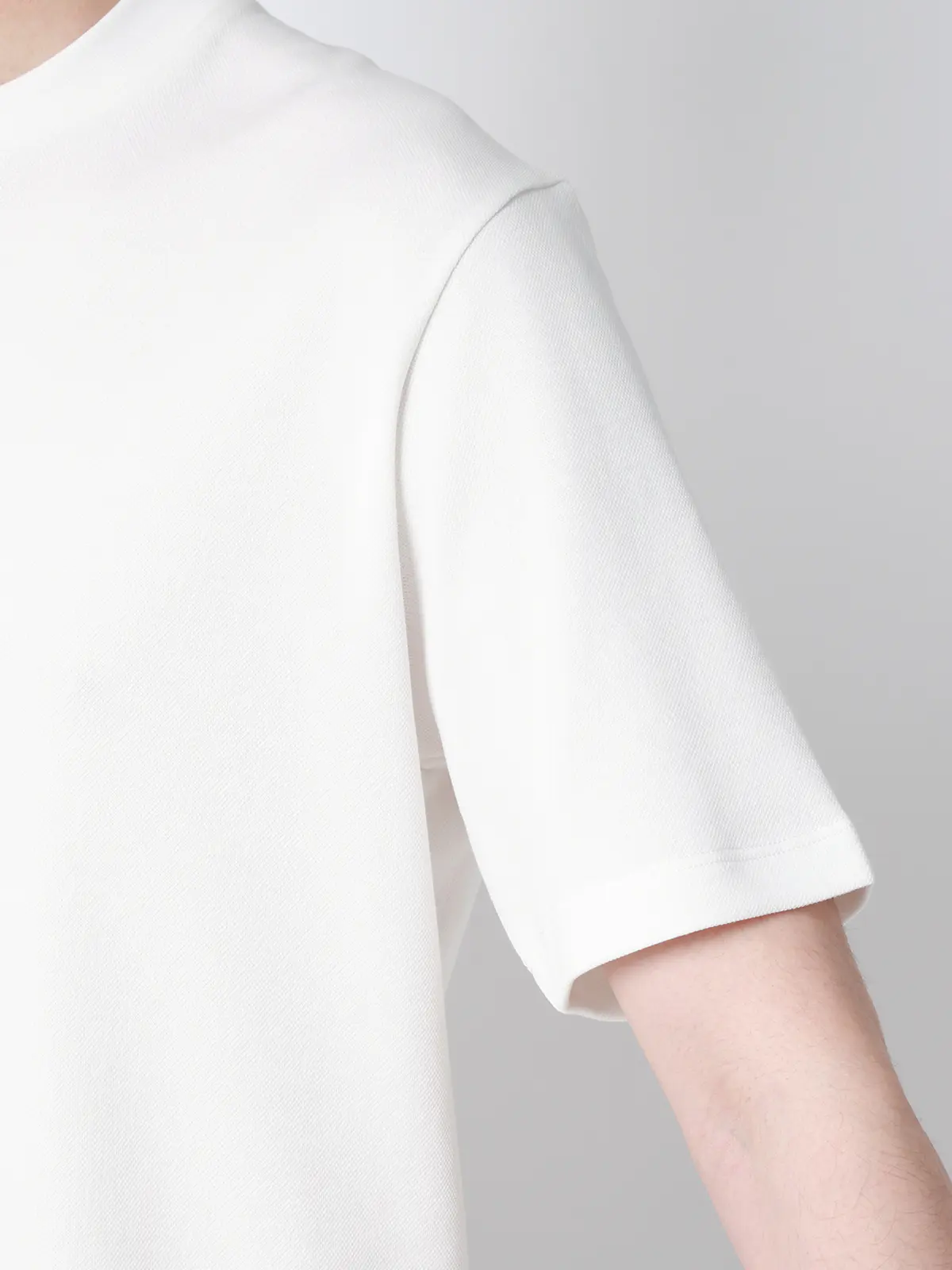 オフィT／Tシャツ／半袖／ウォッシャブル／吸水速乾／UVカット／プレーティング鹿の子／無地 ホワイト S