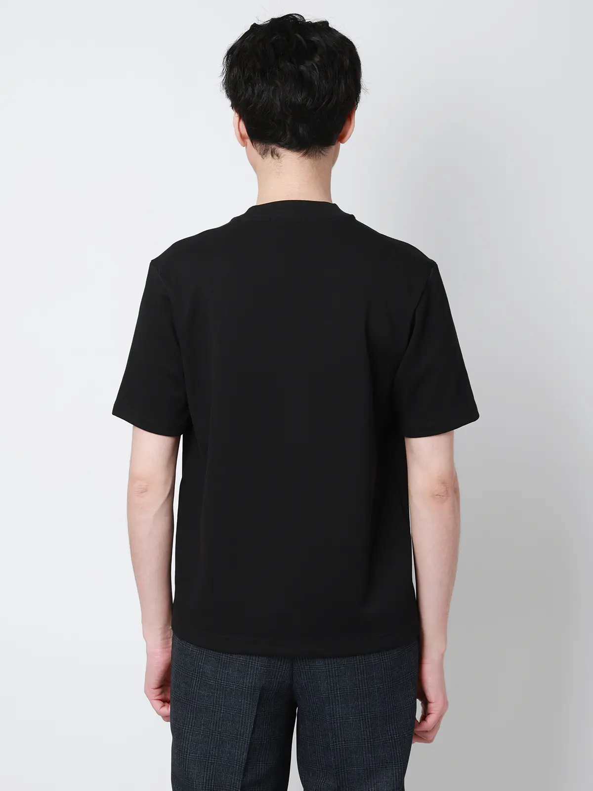 オフィT／Tシャツ／半袖／ウォッシャブル／吸水速乾／UVカット／プレーティング鹿の子／無地 ブラック S