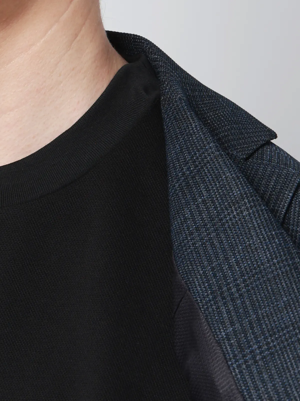 オフィT／Tシャツ／半袖／ウォッシャブル／吸水速乾／UVカット／プレーティング鹿の子／無地 ブラック S