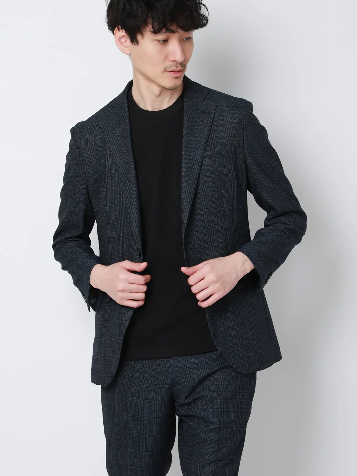 オフィT／Tシャツ／半袖／ウォッシャブル／吸水速乾／UVカット／プレーティング鹿の子／無地 ブラック S