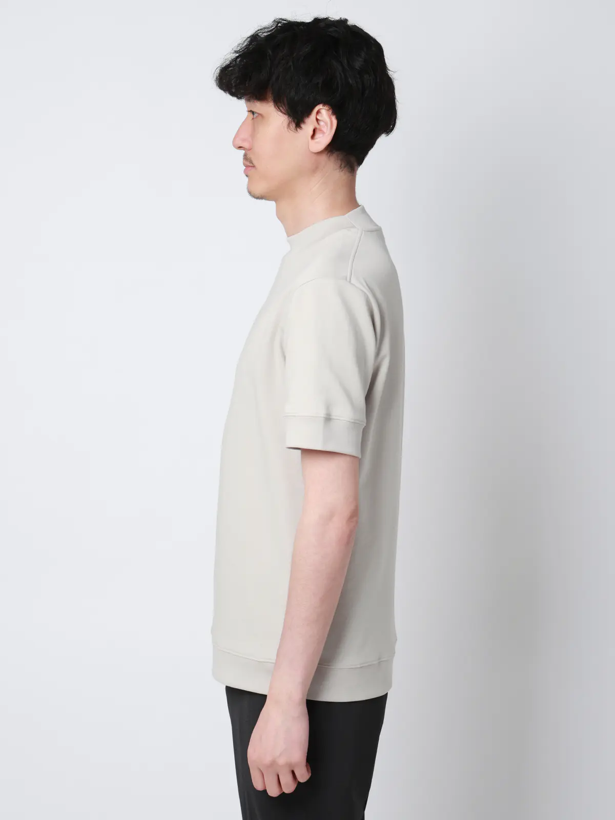 オフィT／Tシャツ／半袖／ウォッシャブル／吸水速乾／UVカット／プレーティング天竺／無地 ライトグレー S