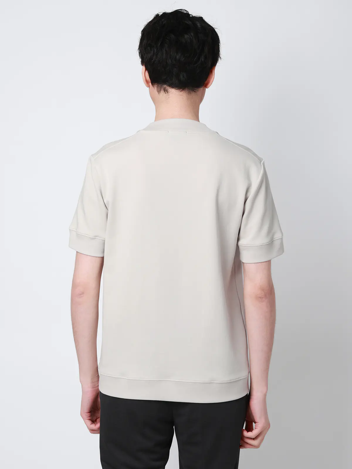 オフィT／Tシャツ／半袖／ウォッシャブル／吸水速乾／UVカット／プレーティング天竺／無地 ライトグレー S