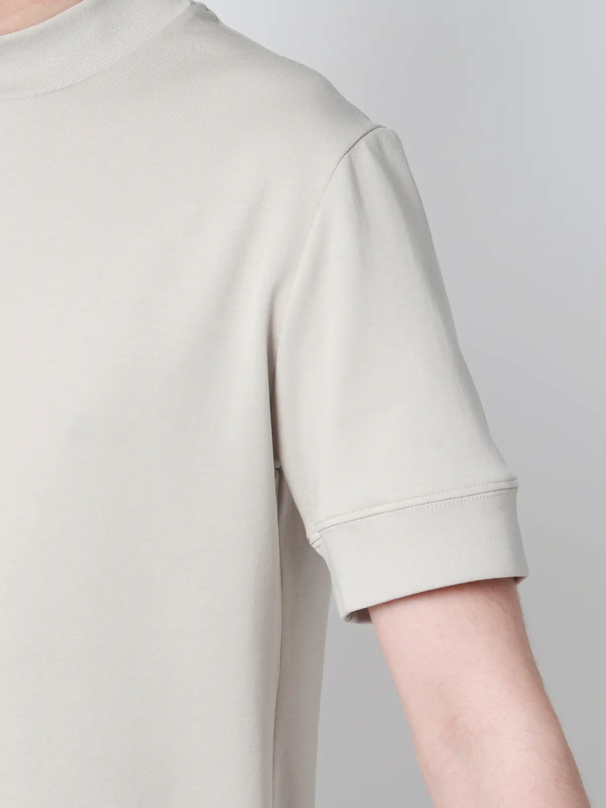 オフィT／Tシャツ／半袖／ウォッシャブル／吸水速乾／UVカット／プレーティング天竺／無地 ライトグレー S