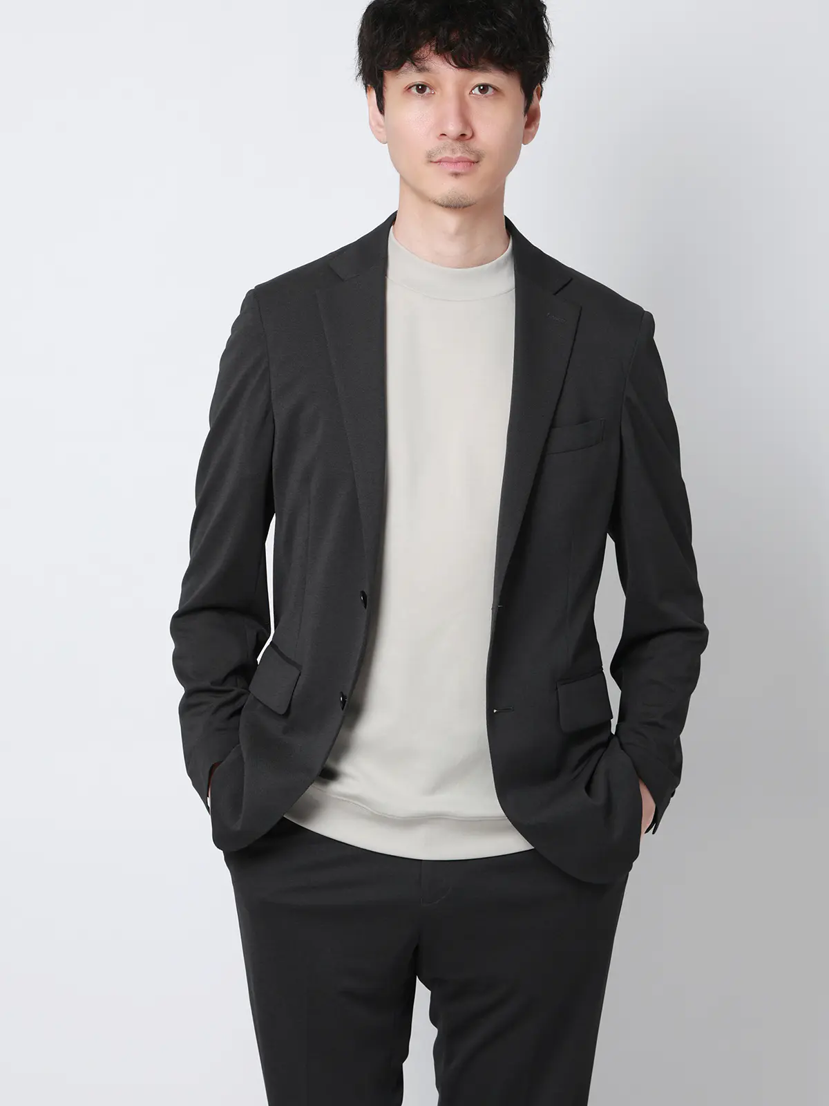 オフィT／Tシャツ／半袖／ウォッシャブル／吸水速乾／UVカット／プレーティング天竺／無地 ライトグレー S