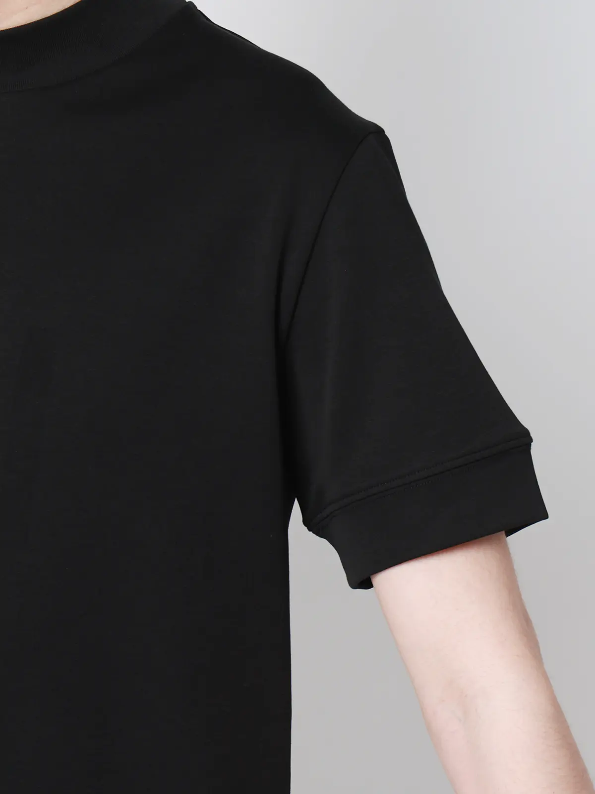 オフィT／Tシャツ／半袖／ウォッシャブル／吸水速乾／UVカット／プレーティング天竺／無地 ブラック S