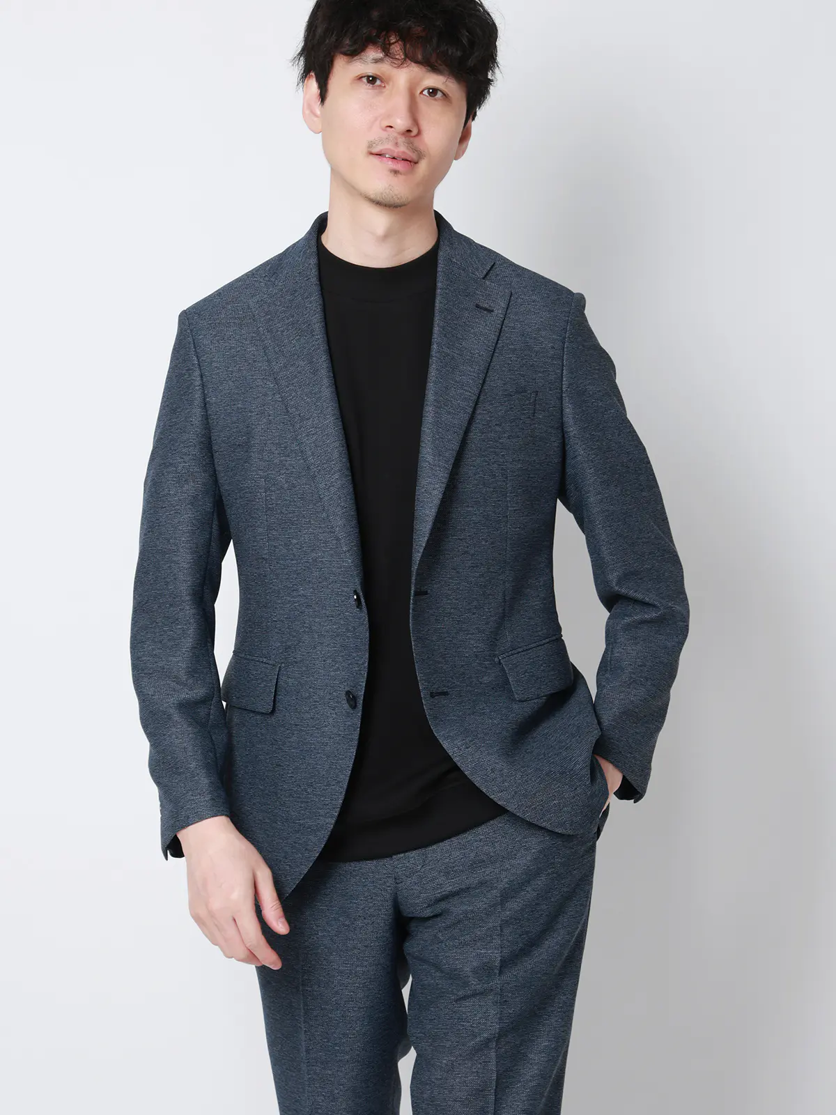 オフィT／Tシャツ／半袖／ウォッシャブル／吸水速乾／UVカット／プレーティング天竺／無地 ブラック S