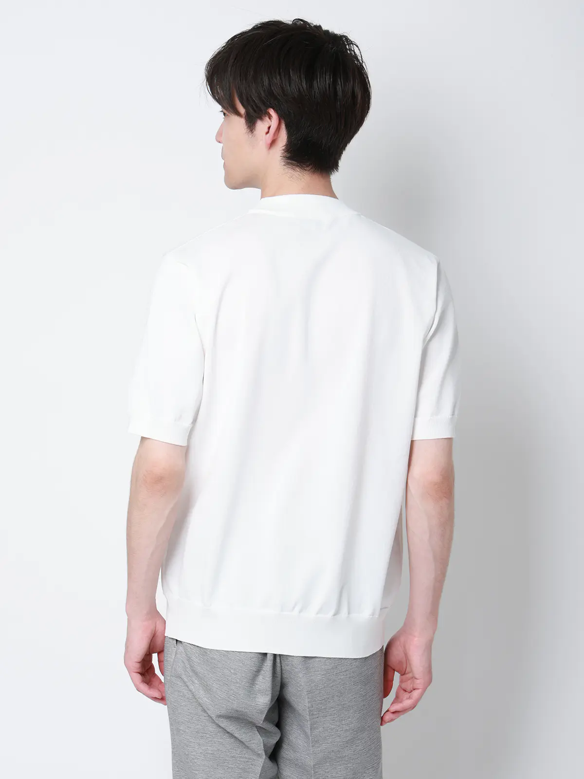冷たいオフィT/Tシャツ/半袖/ウォッシャブル/接触冷感/リネンライクプレーティング天竺/無地 ホワイト S