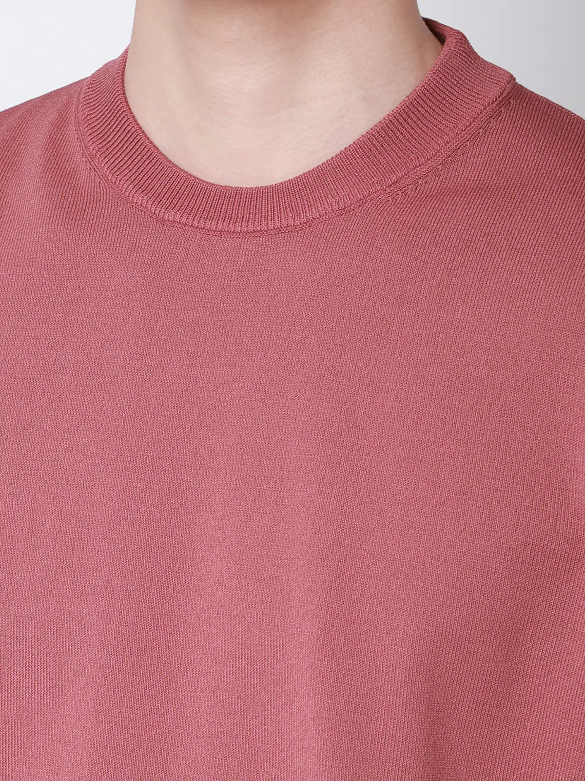 冷たいオフィT/Tシャツ/半袖/ウォッシャブル/接触冷感/リネンライクプレーティング天竺/無地 ピンク S