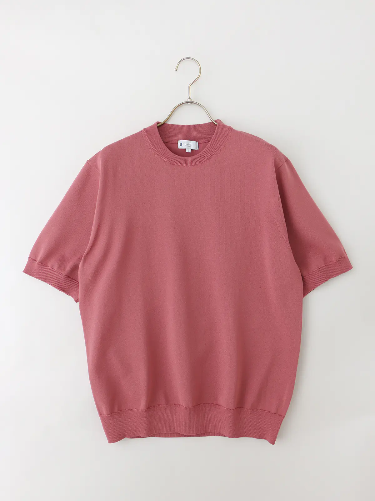 冷たいオフィT/Tシャツ/半袖/ウォッシャブル/接触冷感/リネンライクプレーティング天竺/無地 ピンク S