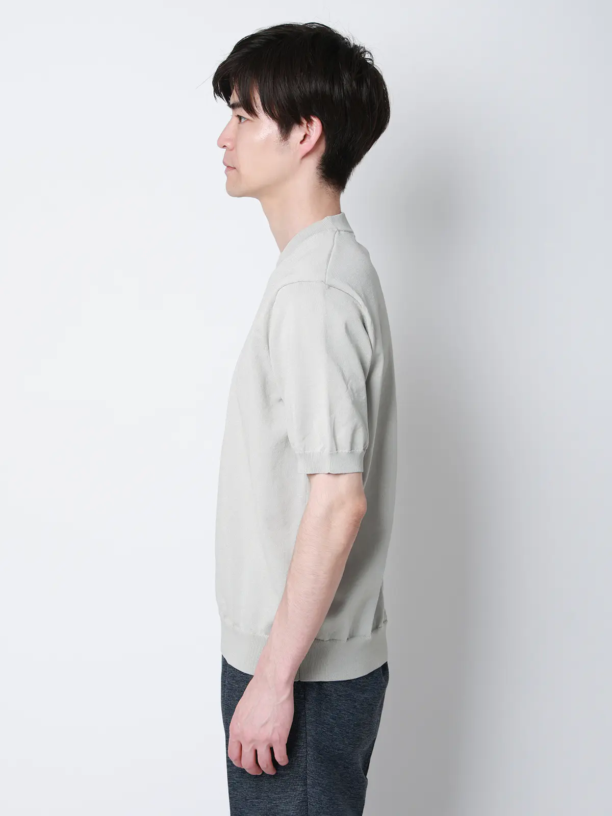 冷たいオフィT／Tシャツ／半袖／ウォッシャブル／接触冷感／リネン