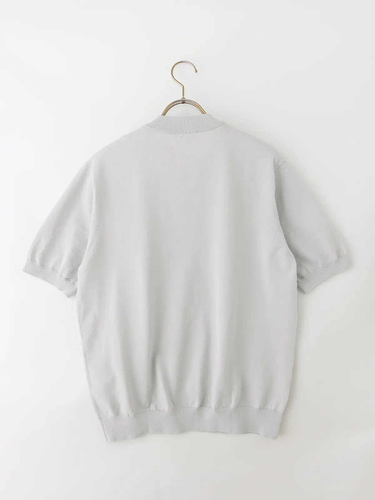 冷たいオフィT／Tシャツ／半袖／ウォッシャブル／接触冷感／リネンライクプレーティング天竺／無地 ライトグレー S