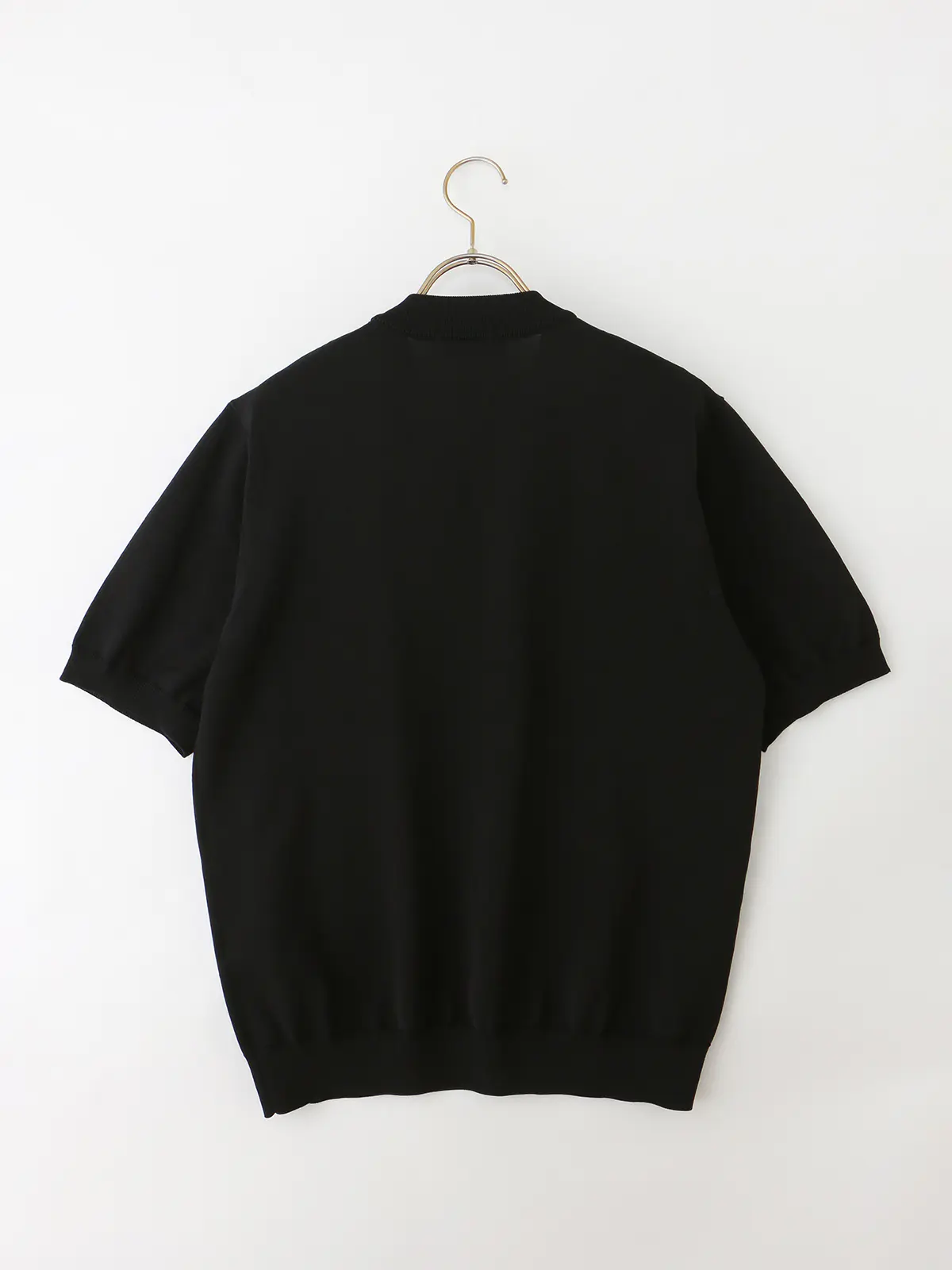 冷たいオフィT/Tシャツ/半袖/ウォッシャブル/接触冷感/リネンライクプレーティング天竺/無地 ブラック S