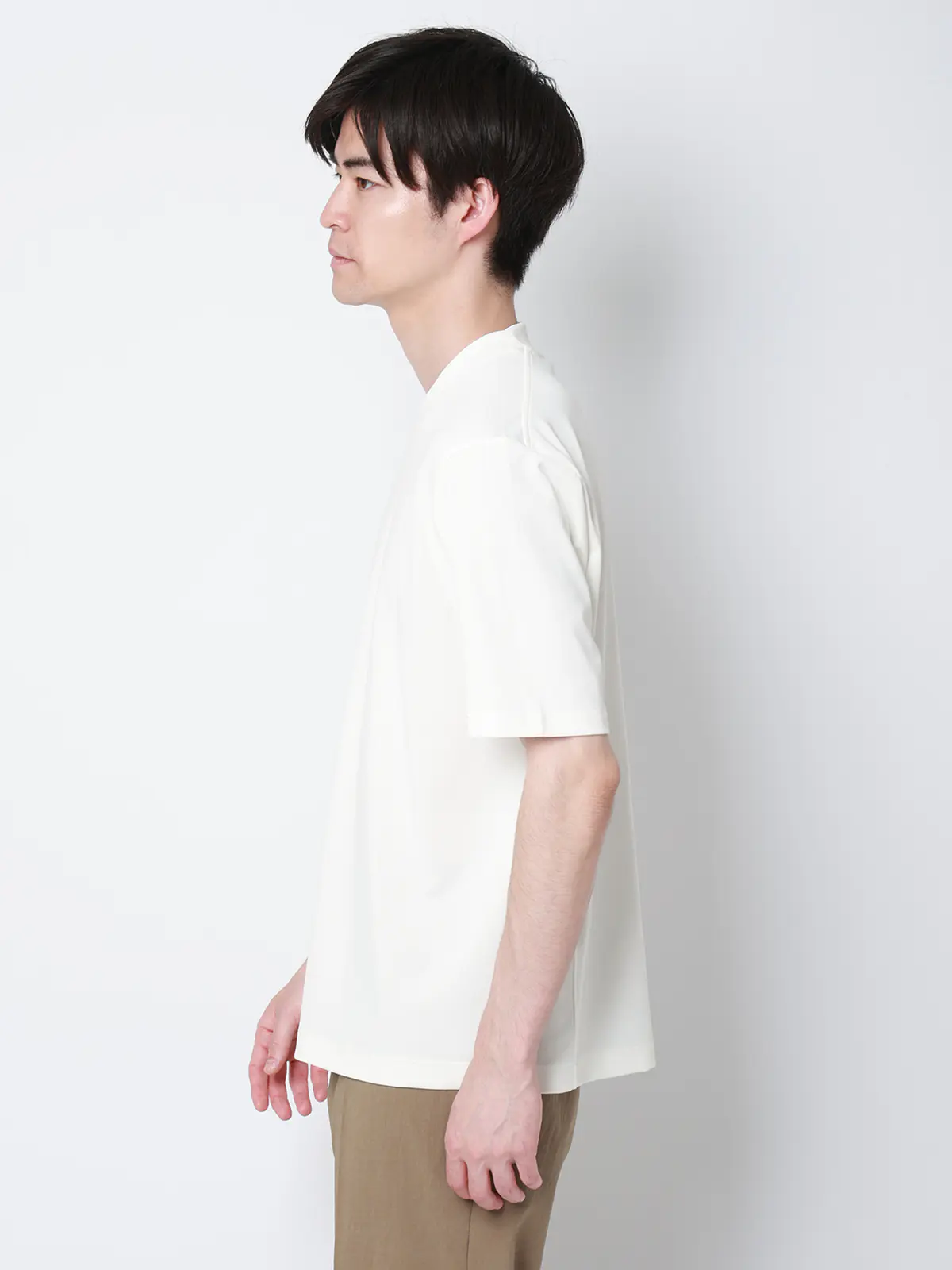 オフィT/Tシャツ/半袖/ウォッシャブル/形態安定/プレーティング天竺/無地 ホワイト S
