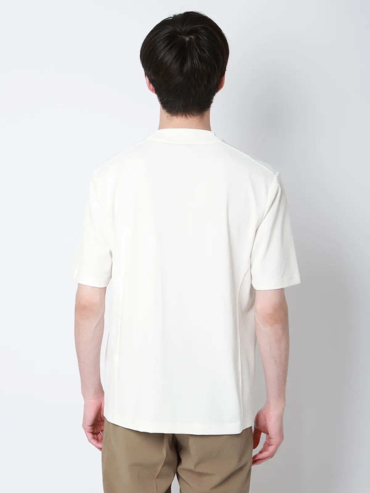 オフィT/Tシャツ/半袖/ウォッシャブル/形態安定/プレーティング天竺/無地 ホワイト S