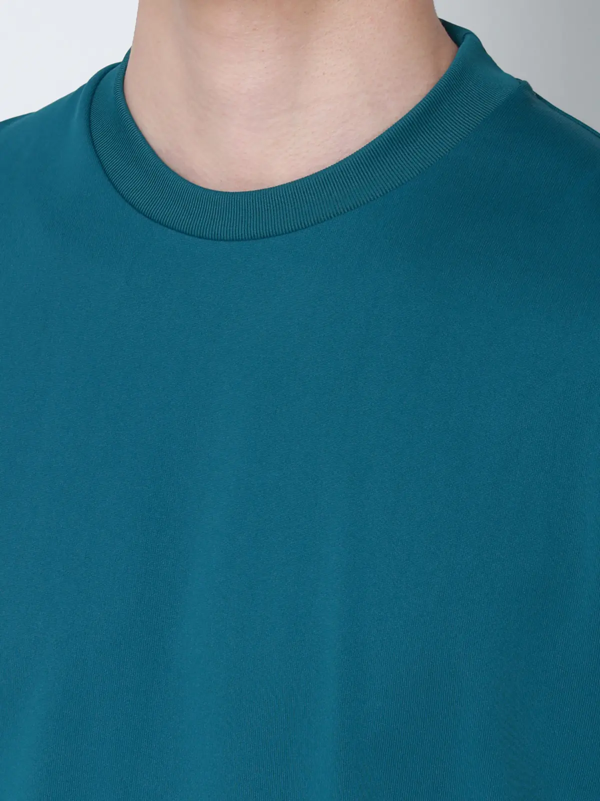 オフィT/Tシャツ/半袖/ウォッシャブル/形態安定/プレーティング天竺/無地 ターコイズ S
