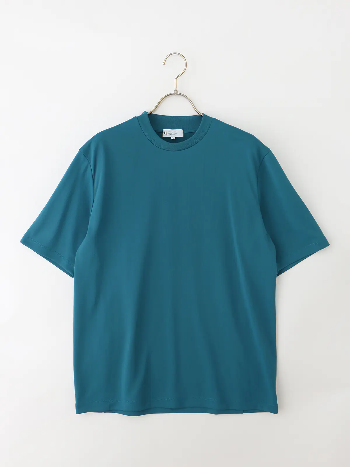 オフィT/Tシャツ/半袖/ウォッシャブル/形態安定/プレーティング天竺/無地 ターコイズ S