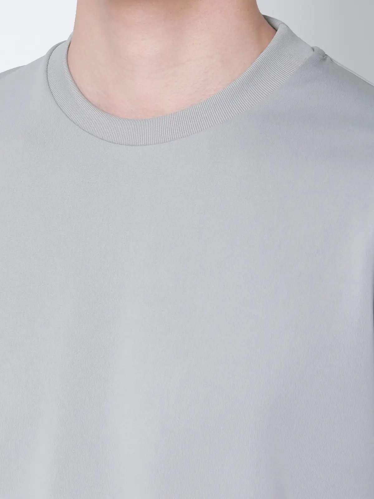 オフィT／Tシャツ／半袖／ウォッシャブル／形態安定／プレーティング天竺／無地 ライトグレー S