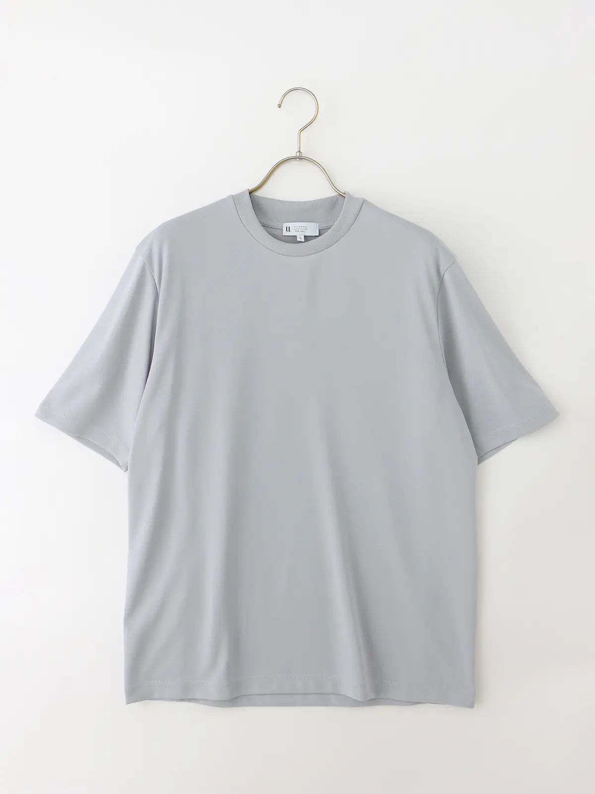 オフィT／Tシャツ／半袖／ウォッシャブル／形態安定／プレーティング天竺／無地 ライトグレー S