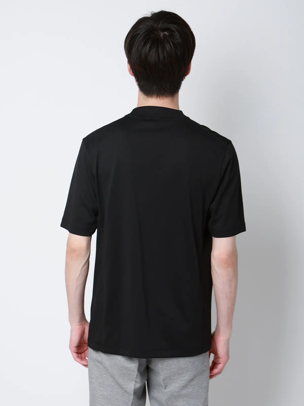 オフィT/Tシャツ/半袖/ウォッシャブル/形態安定/プレーティング天竺/無地 ブラック S