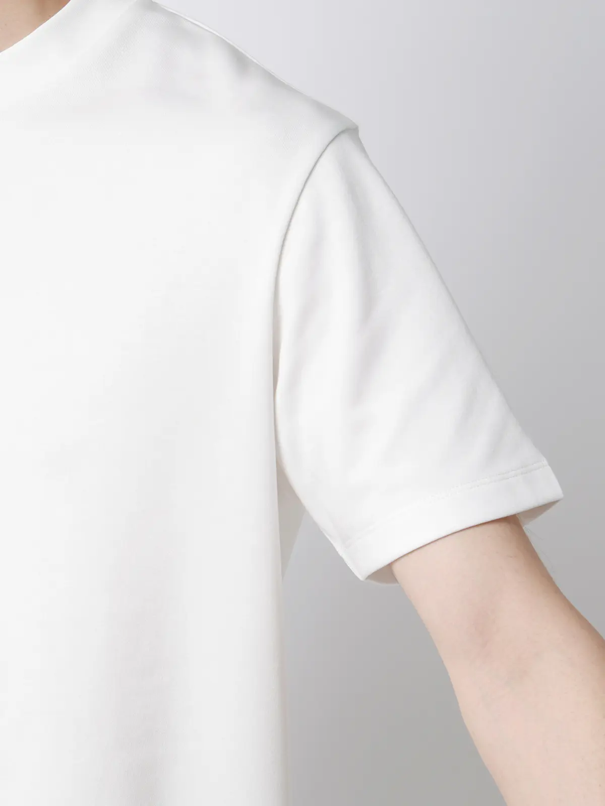 Tシャツ／半袖／ウォッシャブル／吸水速乾／UVカット／プレーティング天竺／無地 ホワイト S