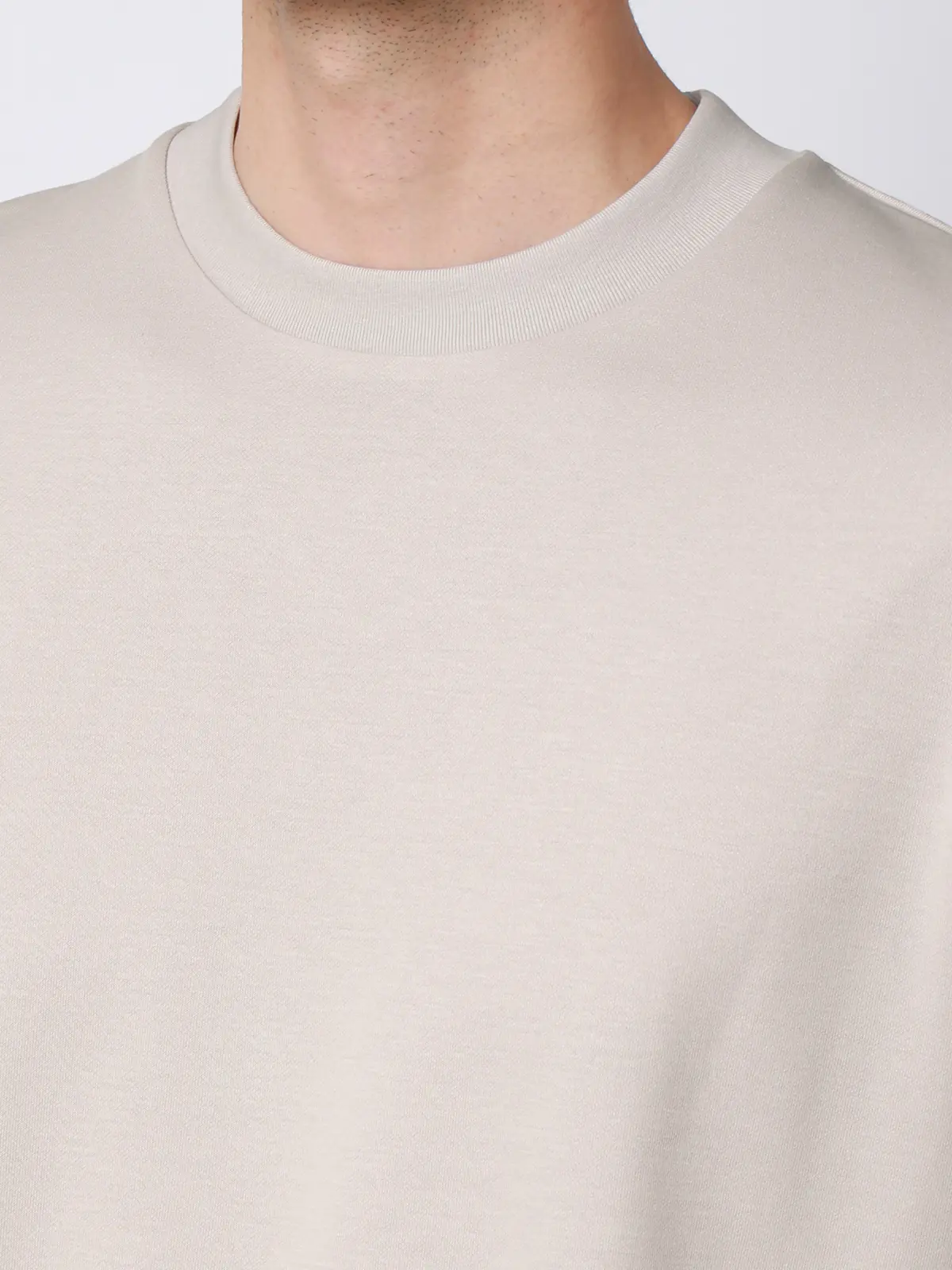 Tシャツ/半袖/ウォッシャブル/吸水速乾/UVカット/プレーティング天竺/無地 ライトグレー M