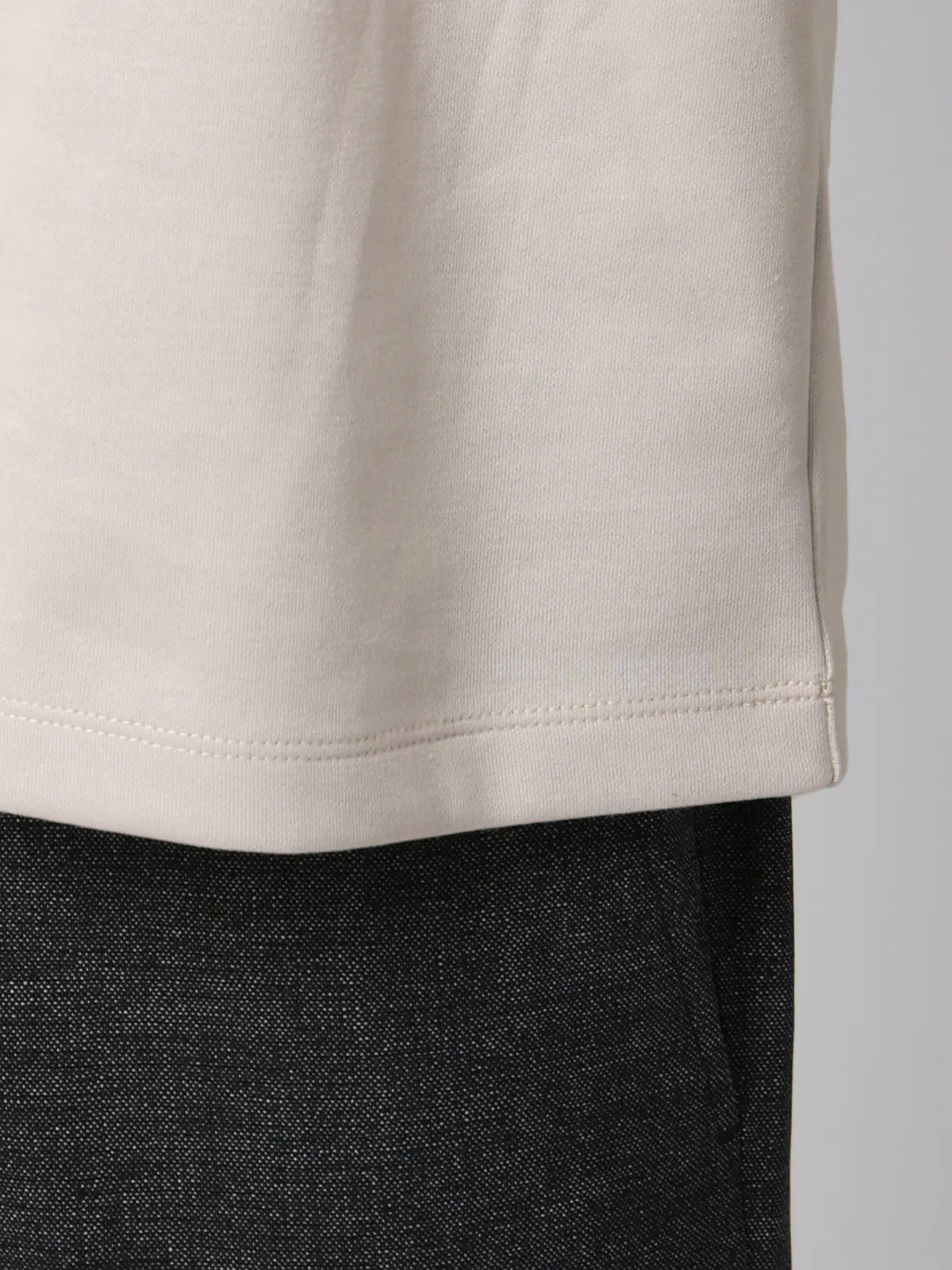 Tシャツ/半袖/ウォッシャブル/吸水速乾/UVカット/プレーティング天竺/無地 ライトグレー M