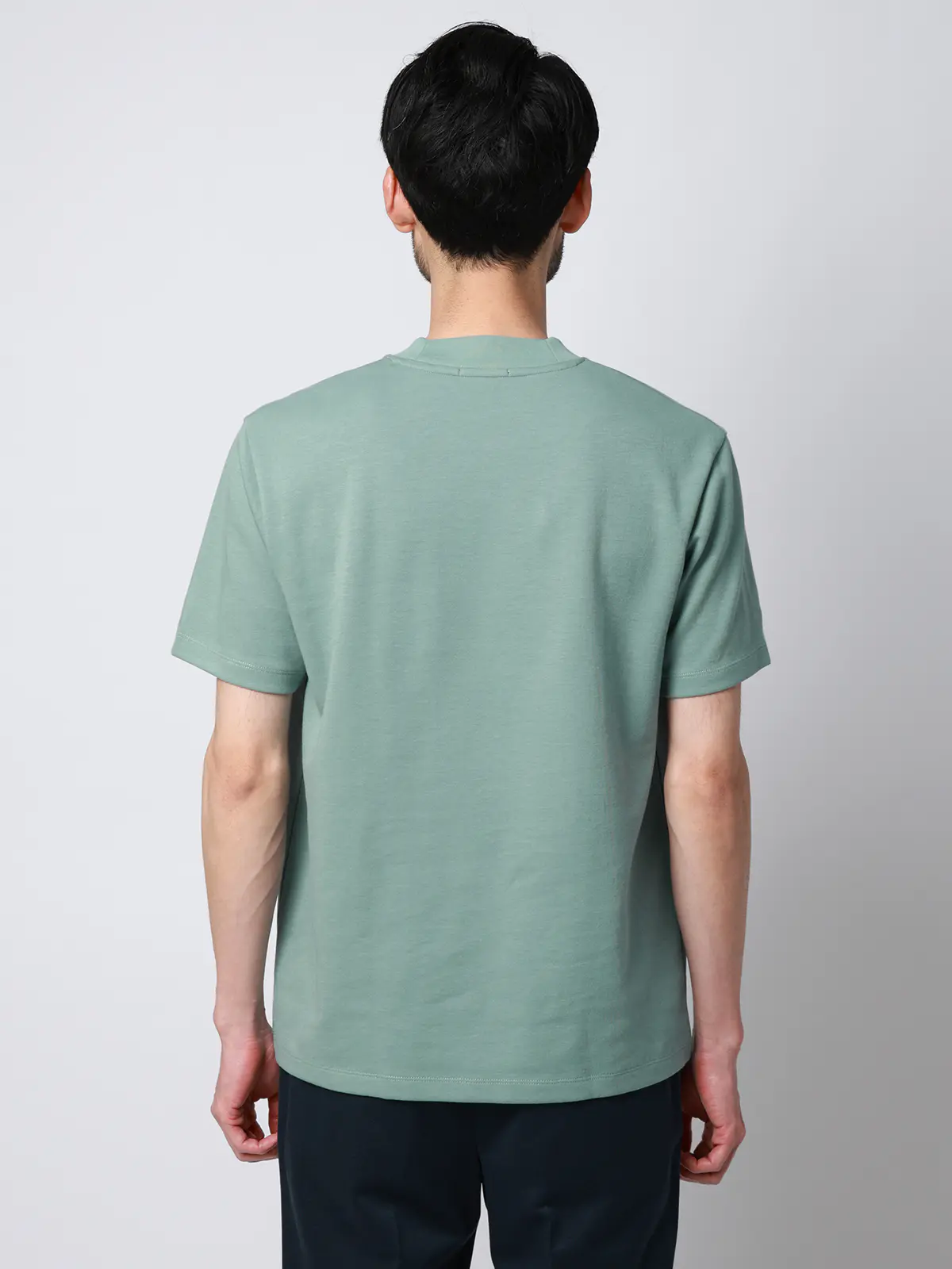 Tシャツ／半袖／ウォッシャブル／吸水速乾／UVカット／プレーティング天竺／無地 グリーン S