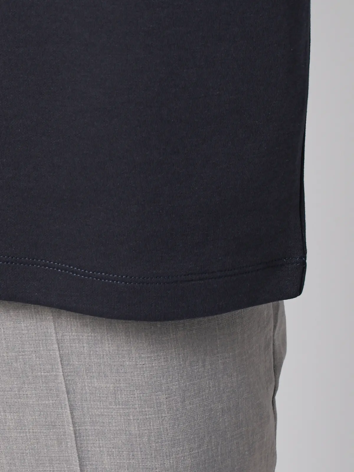 Tシャツ／半袖／ウォッシャブル／吸水速乾／UVカット／プレーティング天竺／無地 ネイビー S