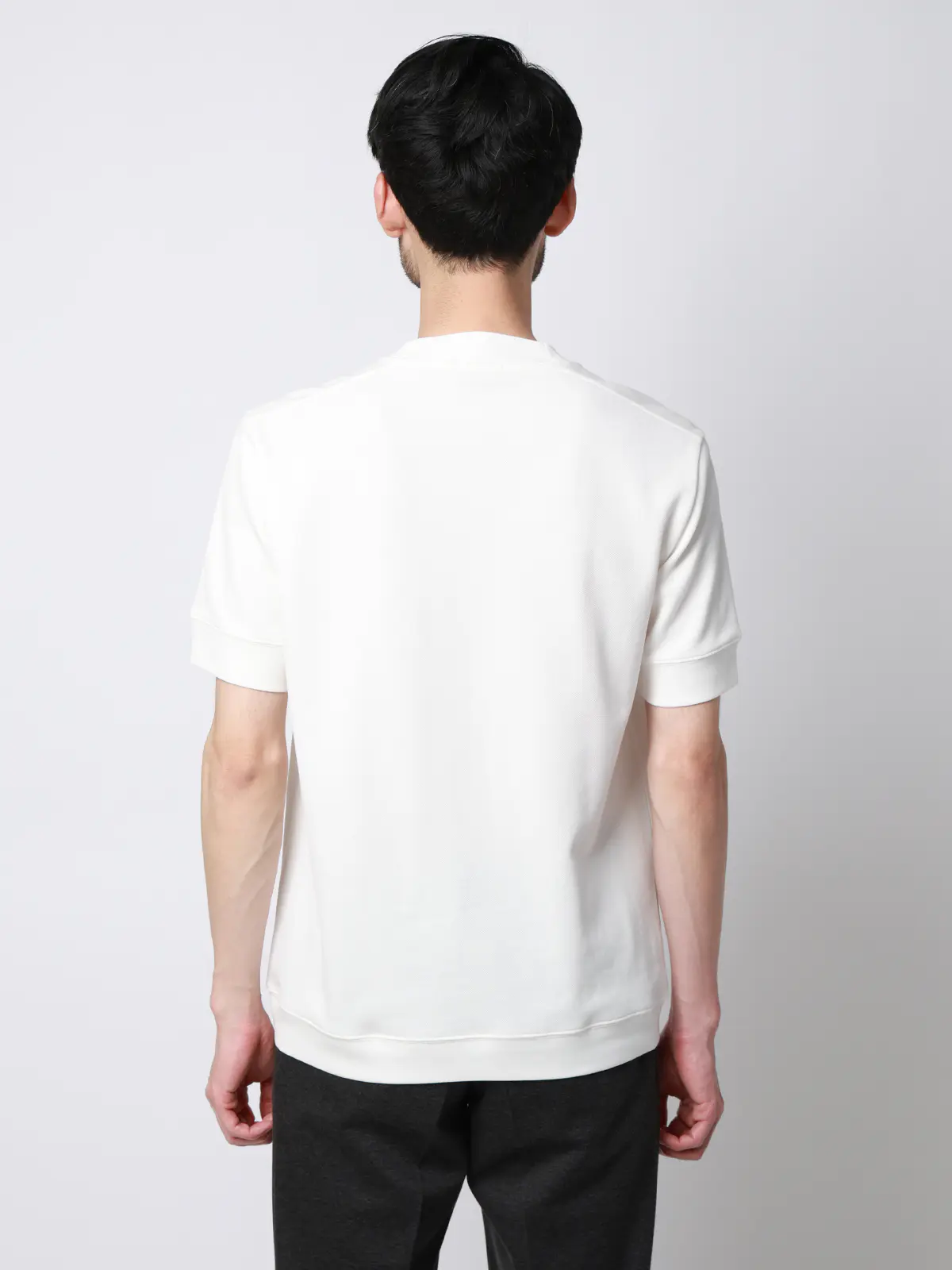 Tシャツ／半袖／ウォッシャブル／吸水速乾／UVカット／プレーティング鹿の子／無地 ホワイト S