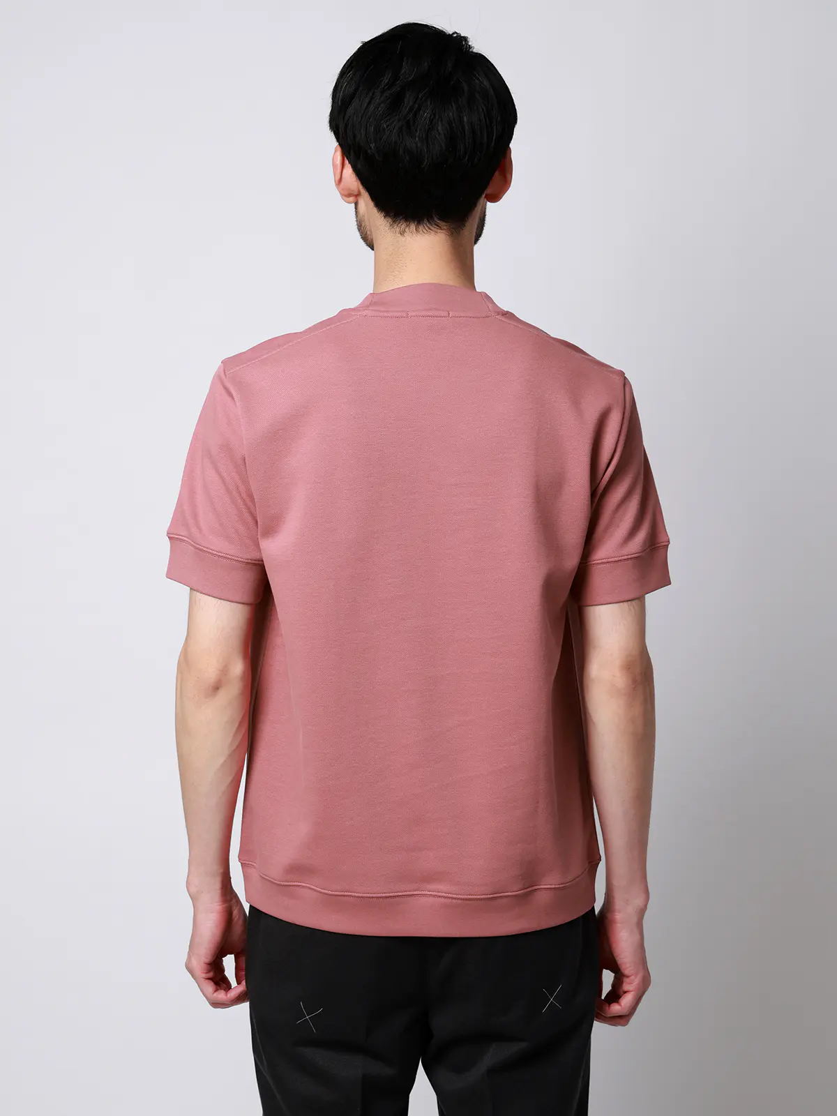 Tシャツ／半袖／ウォッシャブル／吸水速乾／UVカット／プレーティング鹿の子／無地 ピンク S