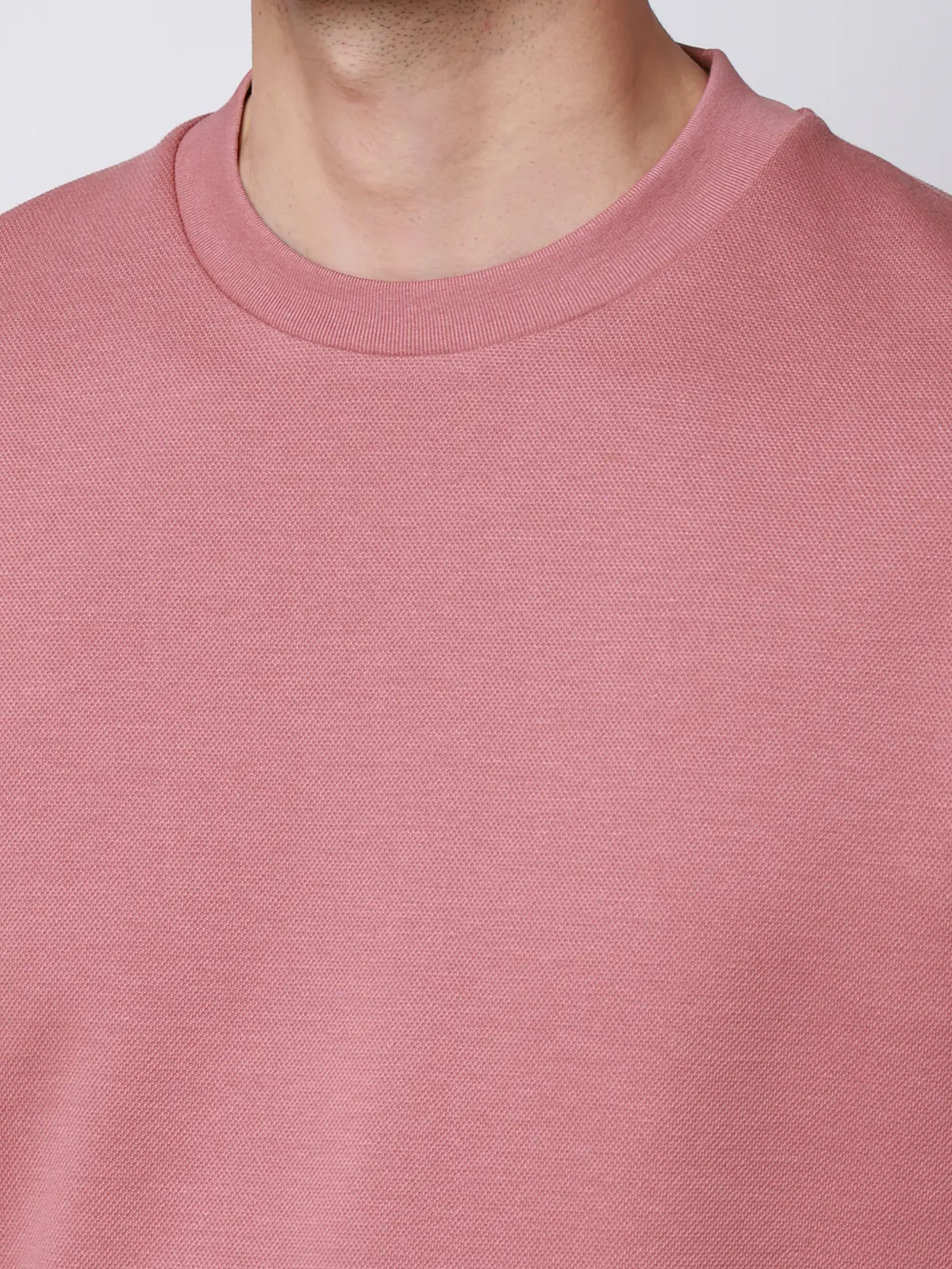 Tシャツ／半袖／ウォッシャブル／吸水速乾／UVカット／プレーティング鹿の子／無地 ピンク S