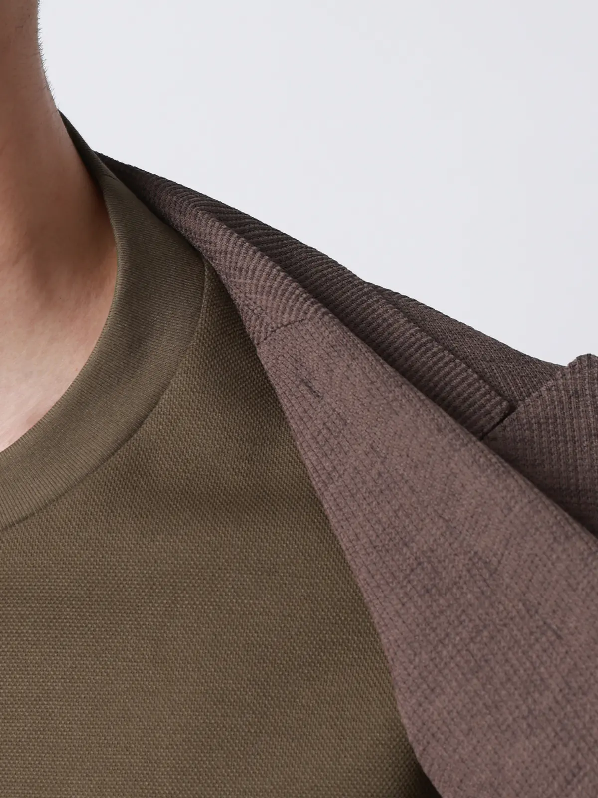 Tシャツ／半袖／ウォッシャブル／吸水速乾／UVカット／プレーティング鹿の子／無地 ブラウン S