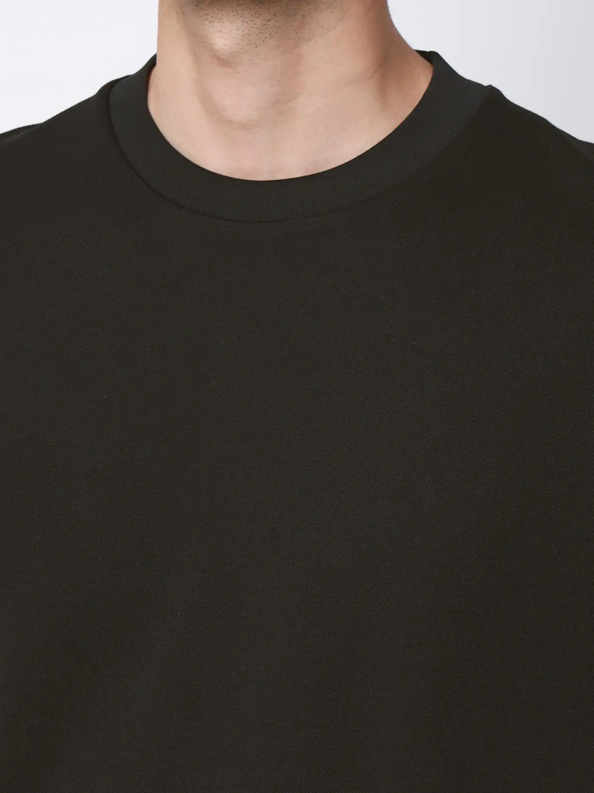 Tシャツ/半袖/ウォッシャブル/吸水速乾/UVカット/プレーティング鹿の子/無地 ブラック S