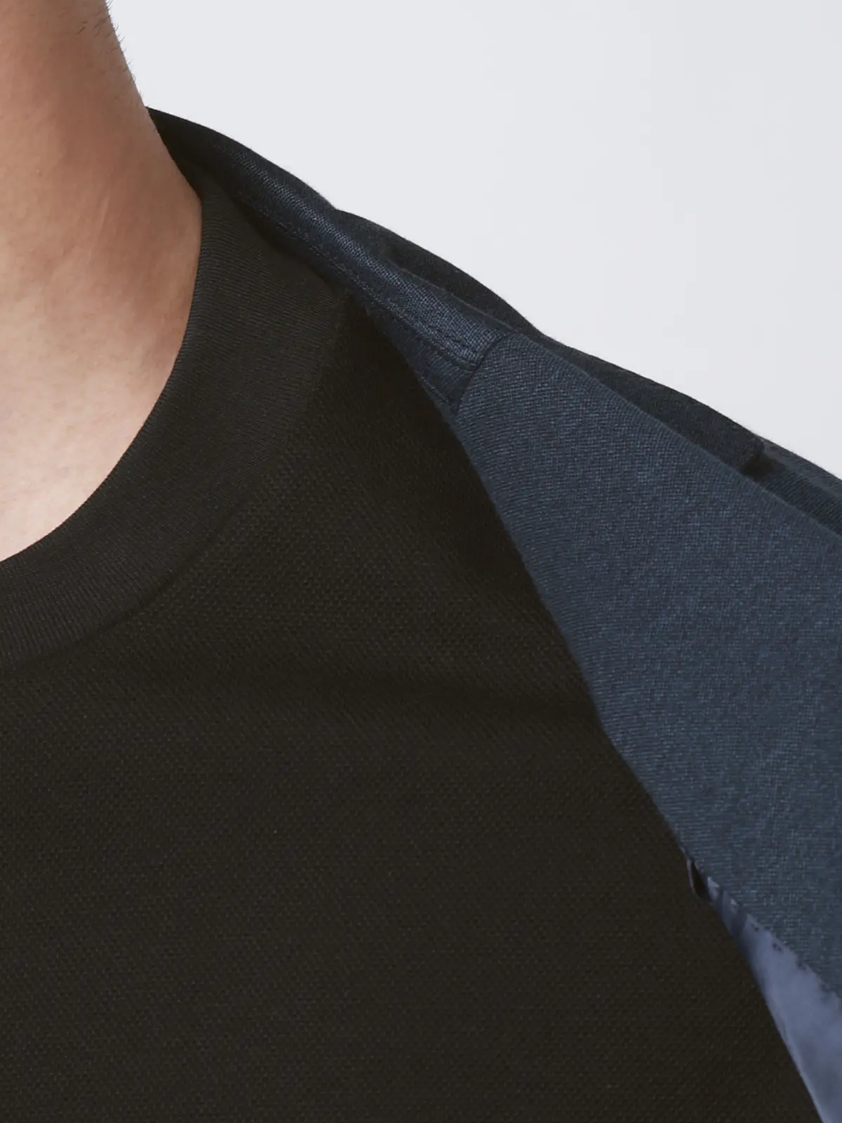 Tシャツ/半袖/ウォッシャブル/吸水速乾/UVカット/プレーティング鹿の子/無地 ブラック S