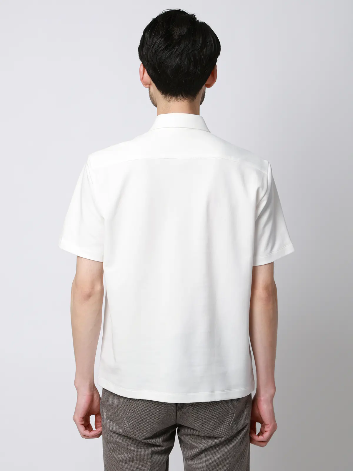 ポロシャツ／半袖／ウォッシャブル／吸水速乾／UVカット／プレーティング天竺／無地 ホワイト S