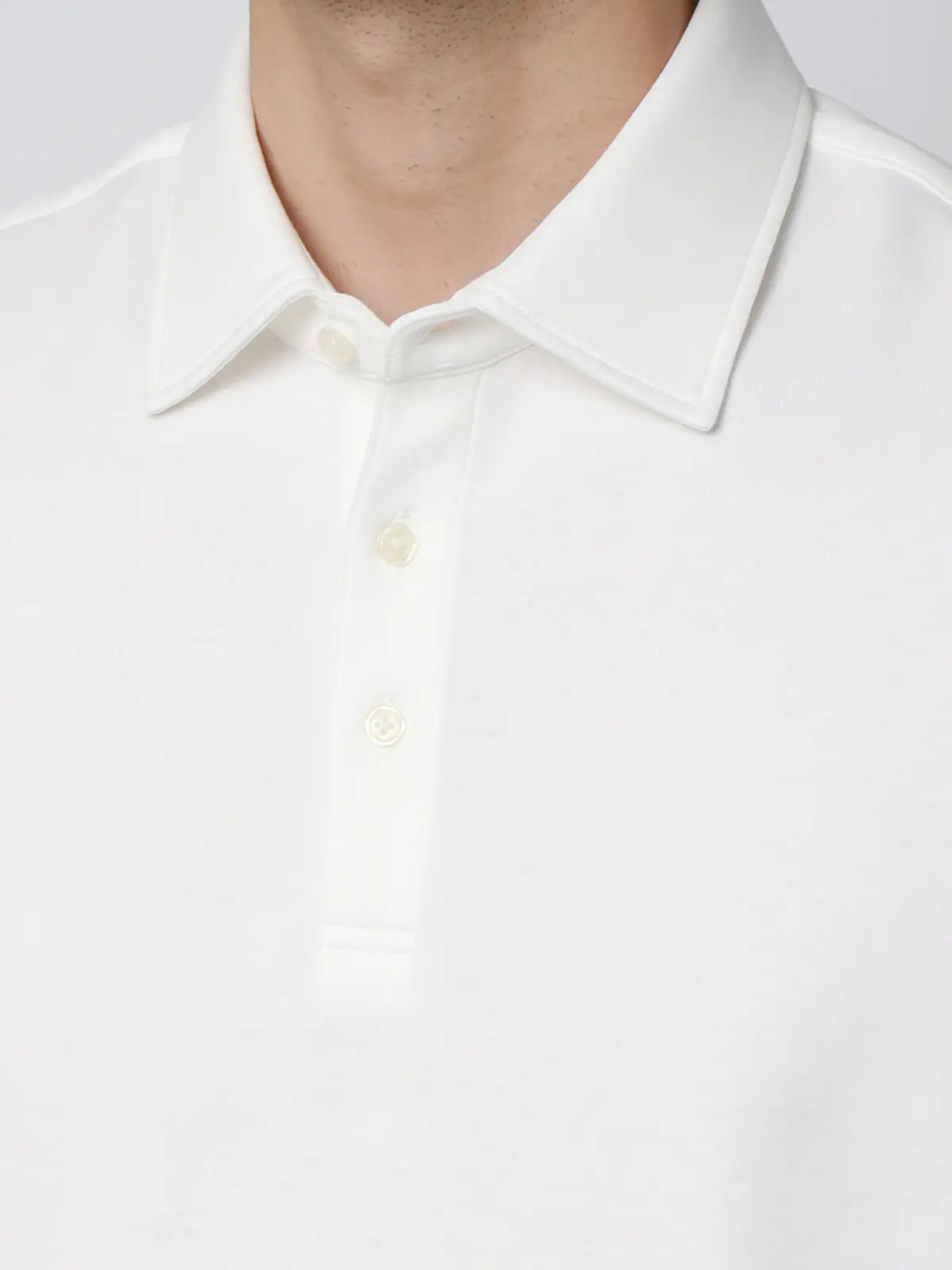 ポロシャツ／半袖／ウォッシャブル／吸水速乾／UVカット／プレーティング天竺／無地 ホワイト S